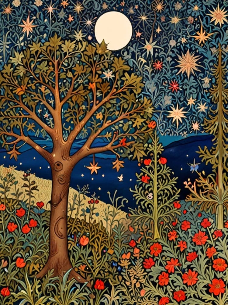 William Morris Tree In The Moonlight 3