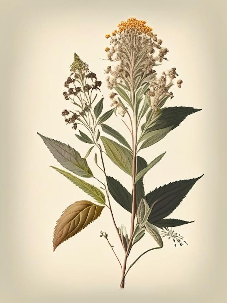Boneset Spices And Herbs Retro Drawing 2