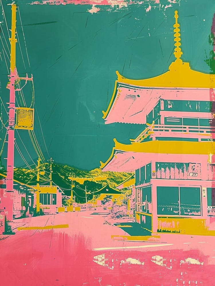 Okinawa Japan Retro Duotone Silkscreen 2