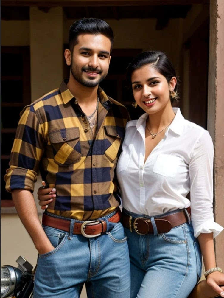 Couple on Motorcycle