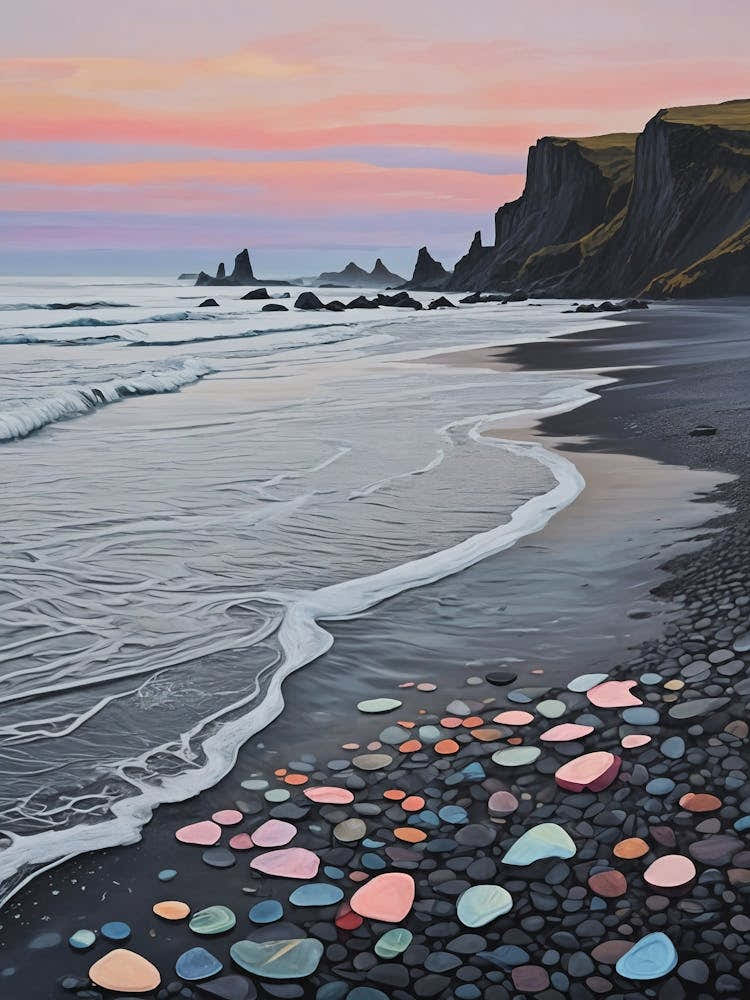 Pebbles On The Black Beach