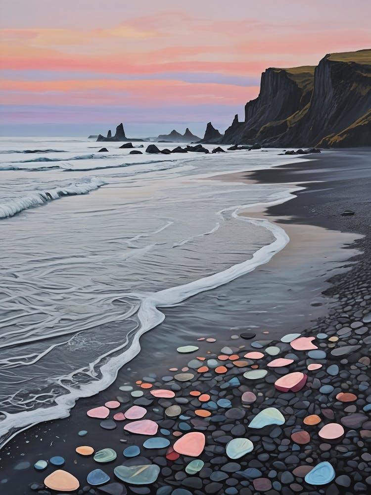 Pebbles On The Black Beach