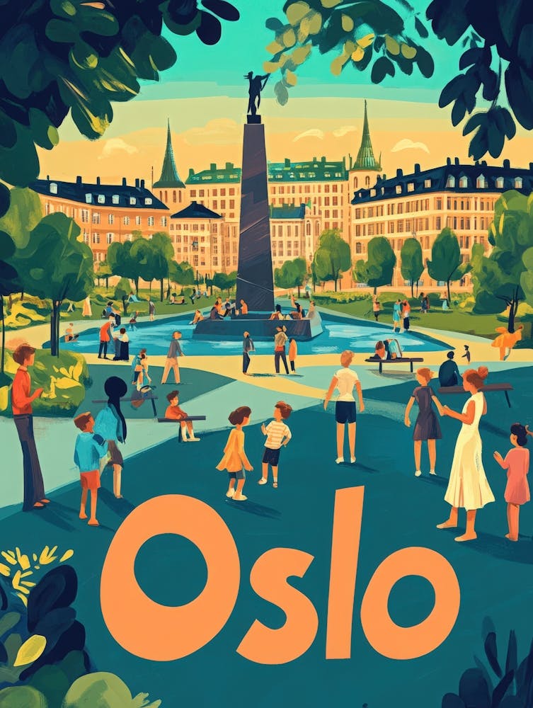 Aihrgdesign A 1970s Inspired Travel Poster For Oslo 3