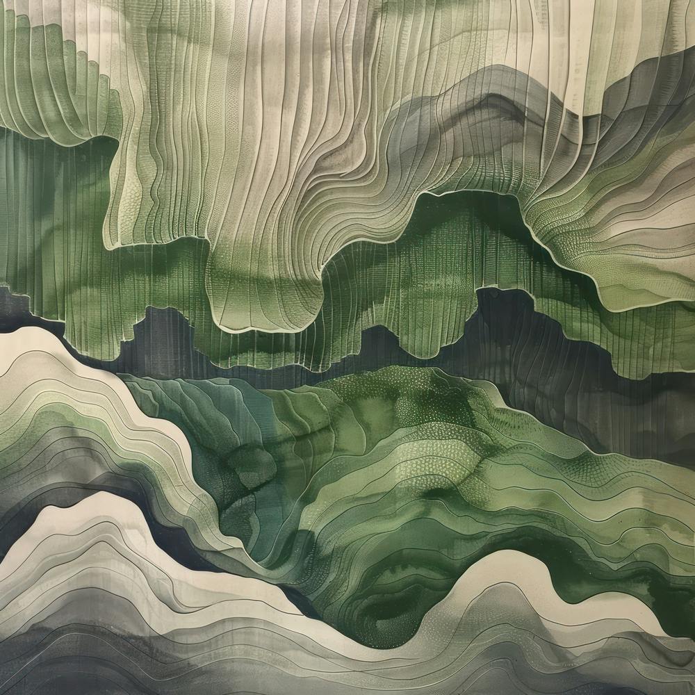 Japanese Watercolour Of Mount Kinpu 4