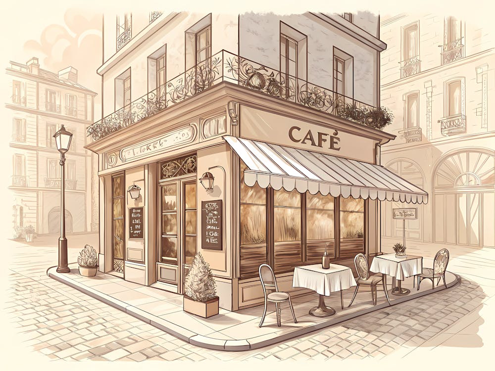 Minimalist Ink Sketch Of Sepia Toned Illustratio