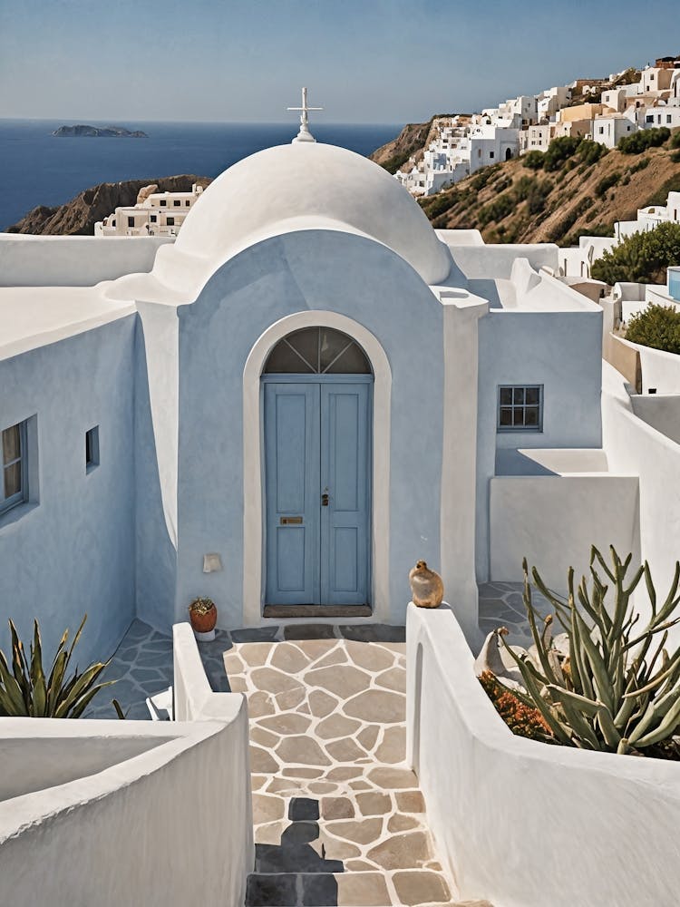 Greek Island Blue Door
