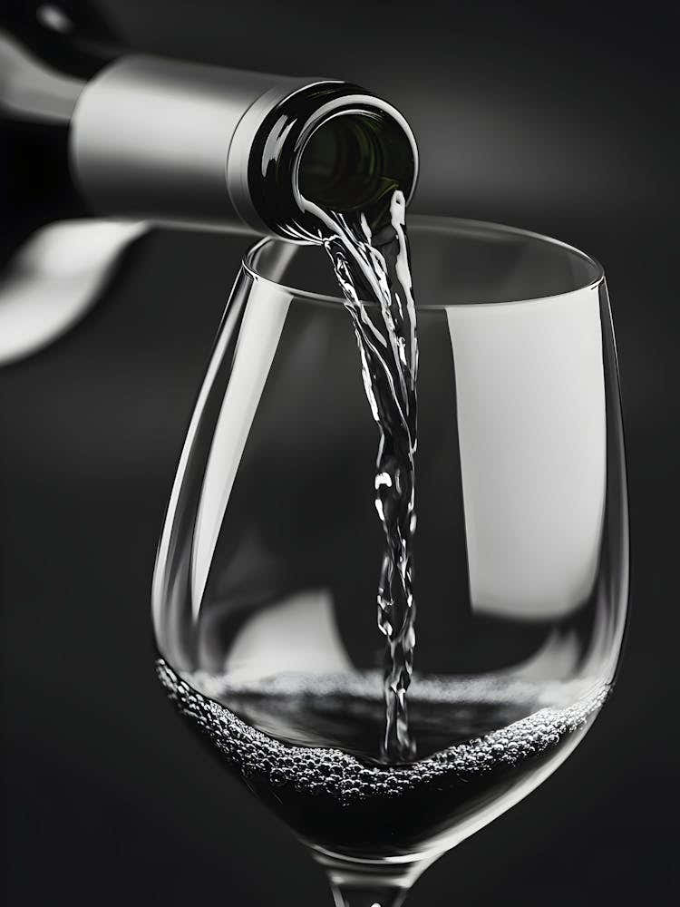 Pouring Wine Into A Wine Glass