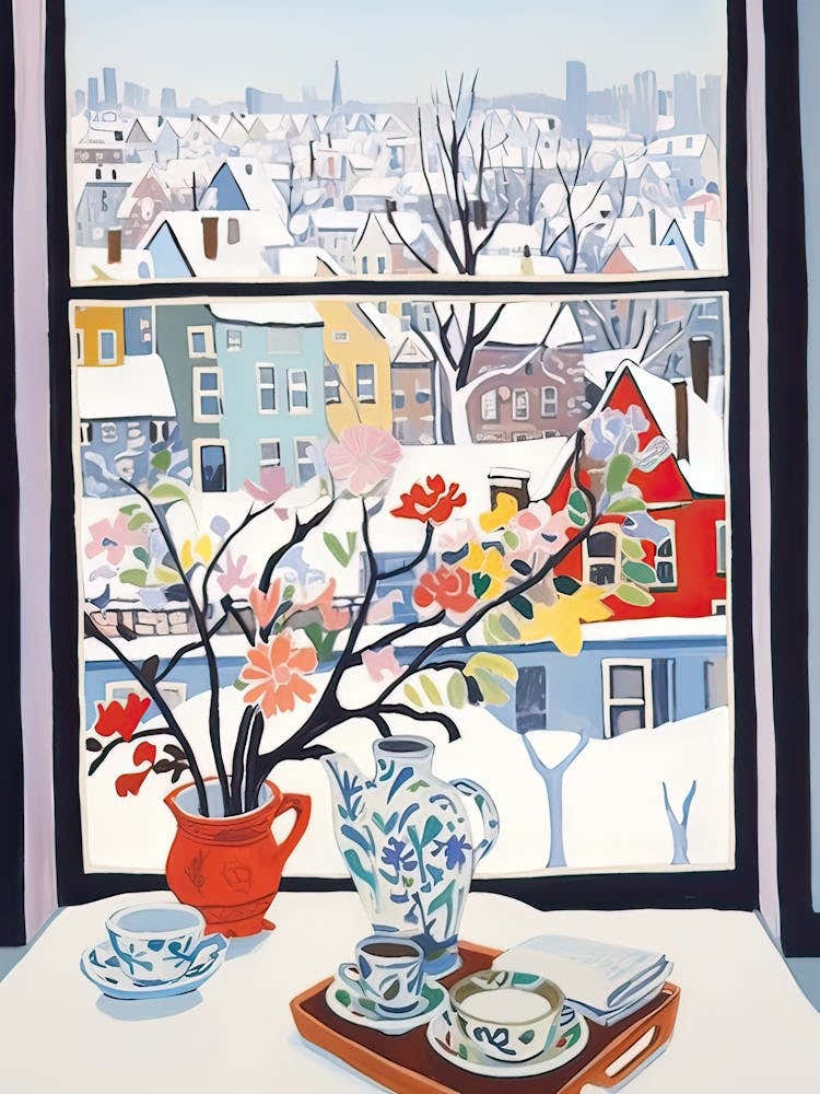 The Windowsill Of Chicago   Usa Snow Inspired By Matisse 3