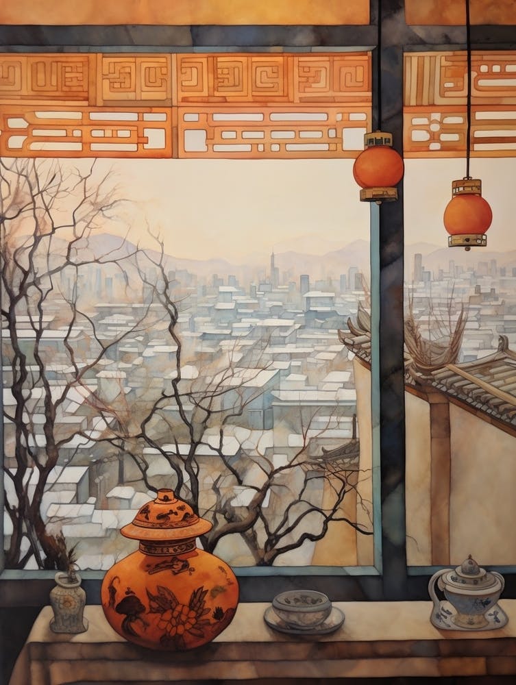 Winter Cityscape Beijing China 2