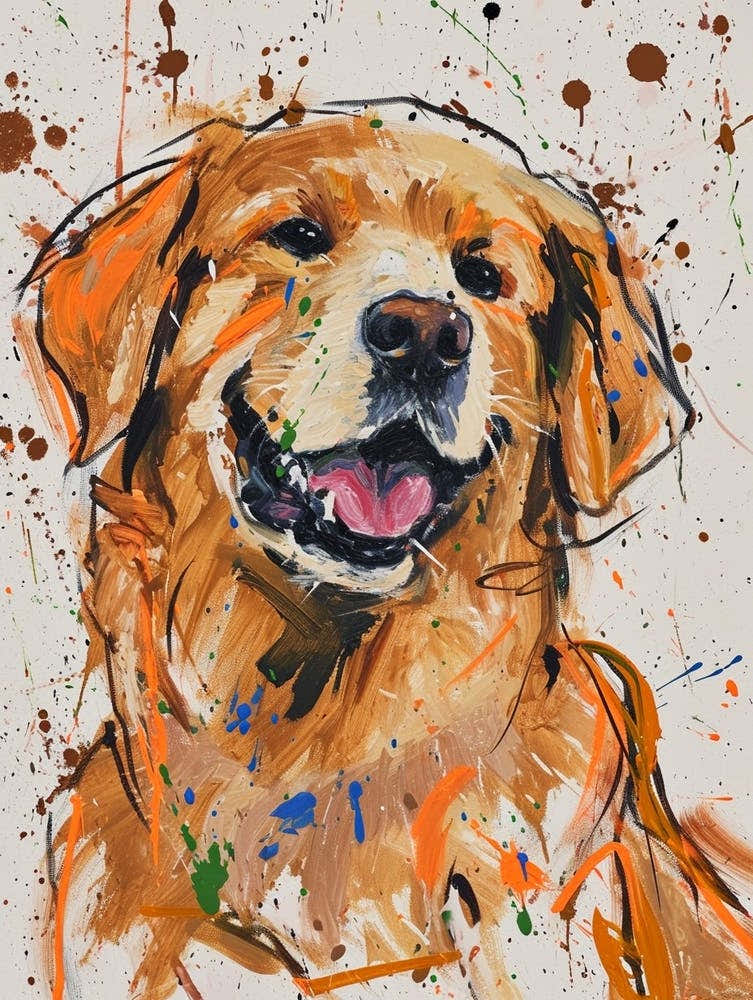 Golden Retriever Acrylic Painting 5