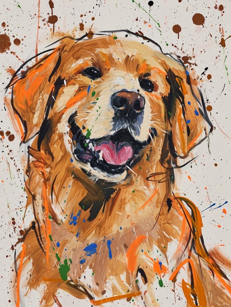 Golden Retriever Acrylic Painting 5