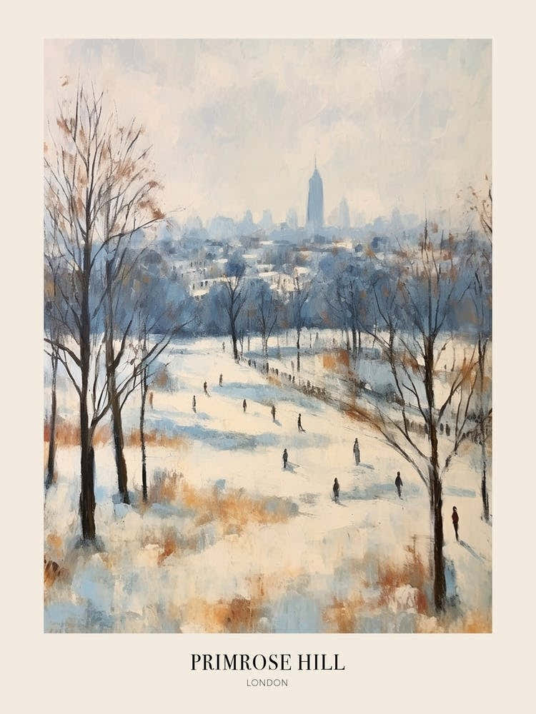 Winter City Park Poster Primrose Hill Park London 4