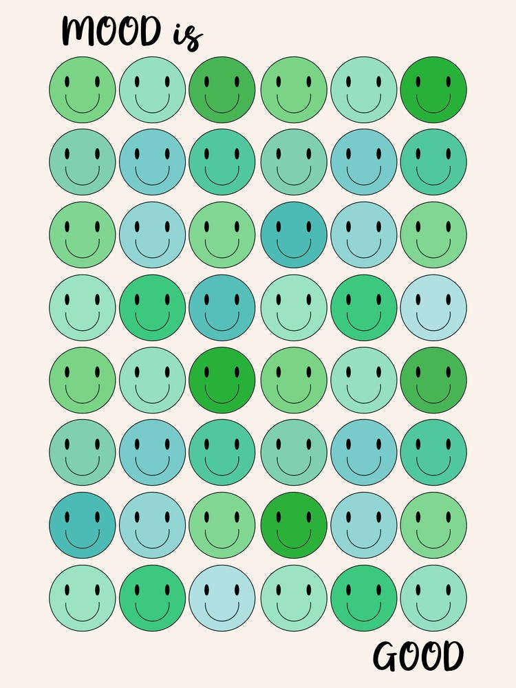 Happy Smiley Face Green Mood