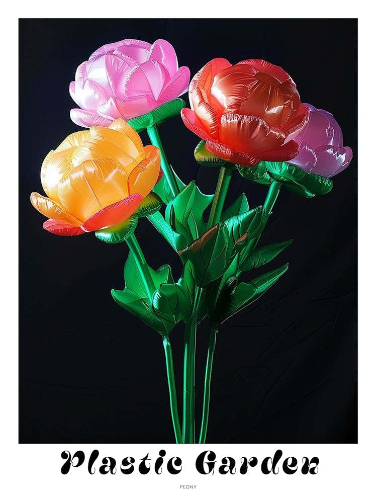 Bright Inflatable Flowers Poster Peony 2