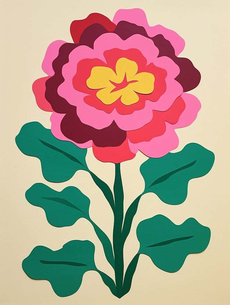 Cut Out Style Flower Art Carnation 1