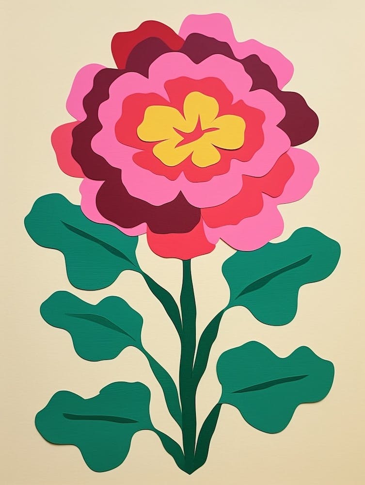 Cut Out Style Flower Art Carnation 1