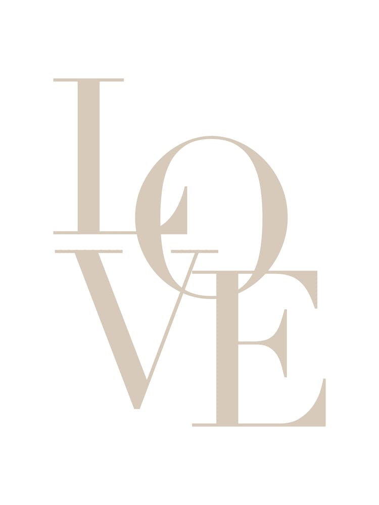 Typography "Love" in Beige