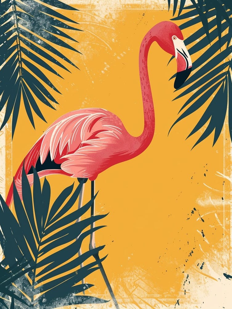 Greater Flamingo Italy Tropical Illustration 8