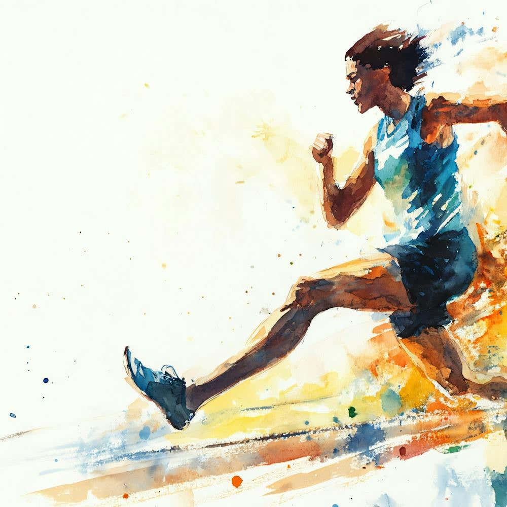 Watercolor Of A Runner 3