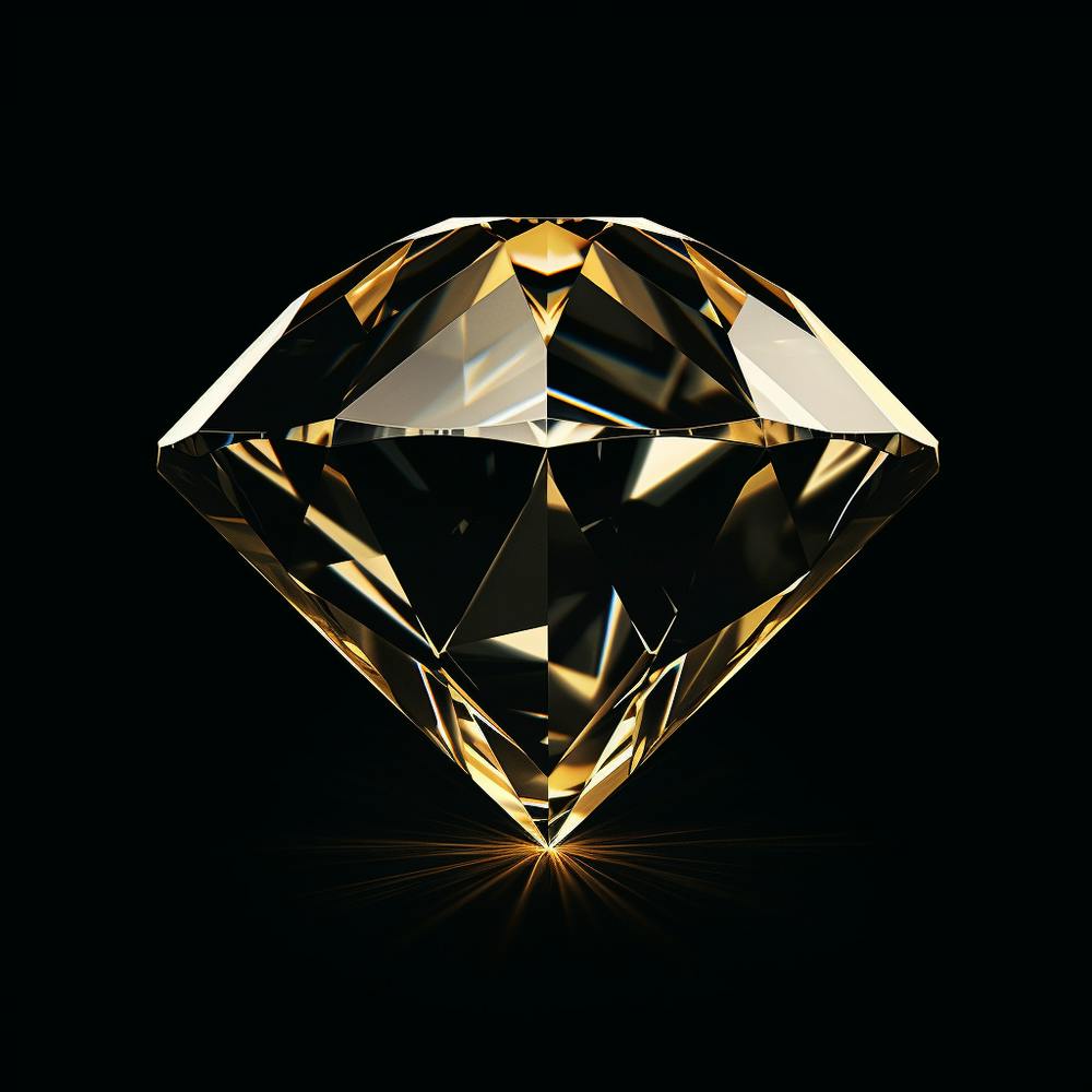 Gold Diamond On Black Background