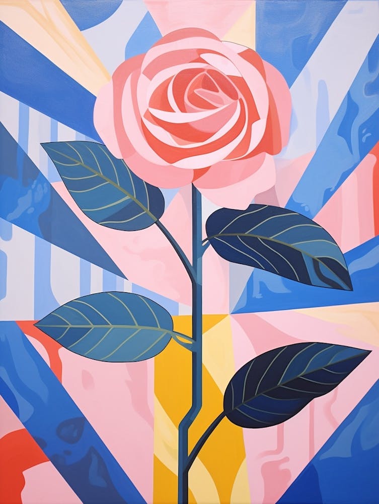 Rose 1 Hilma Af Klint Inspired Pastel Flower Painting