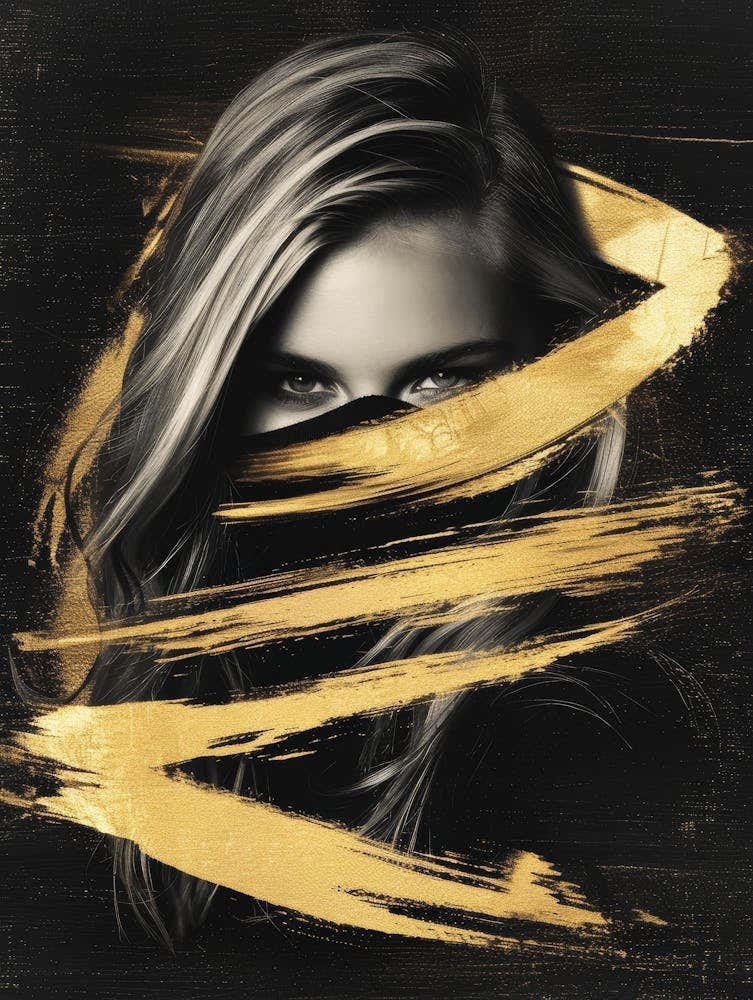 Girl In Black And Gold