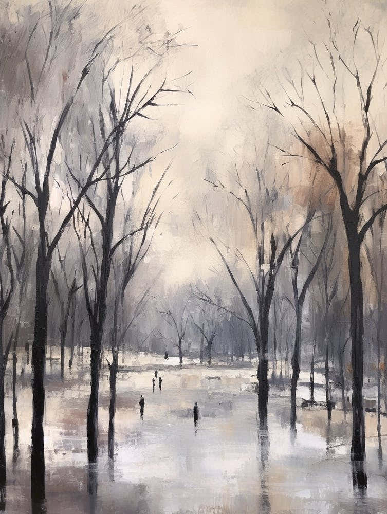 Winter City Park Painting Hyde Park London 4