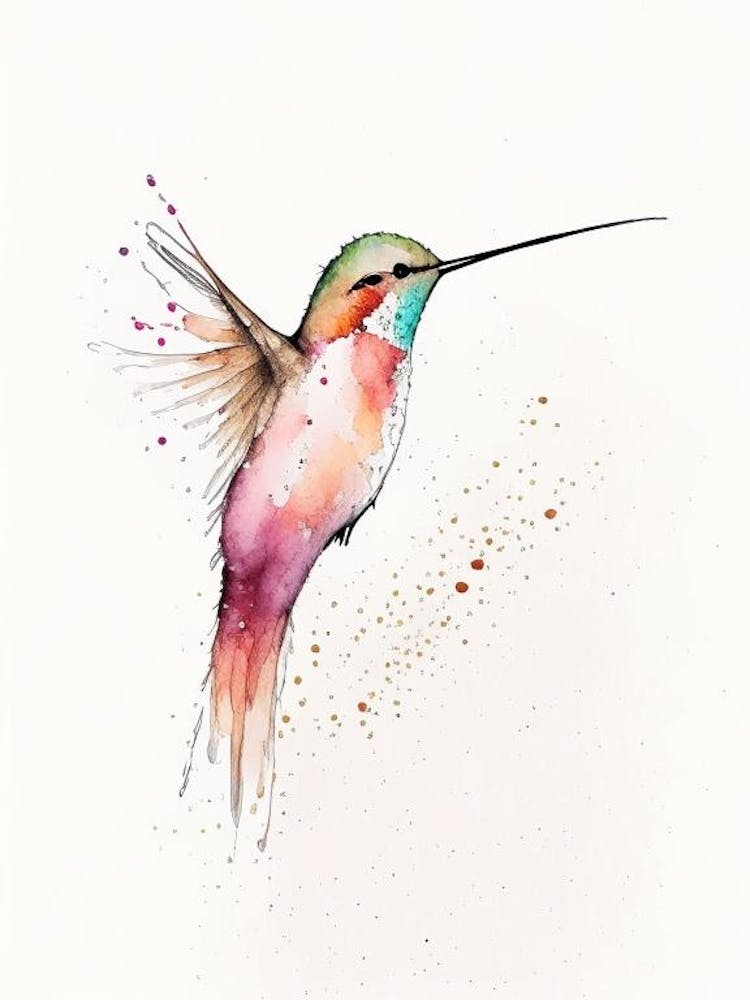 Allen S Hummingbird Minimalist Watercolour 5
