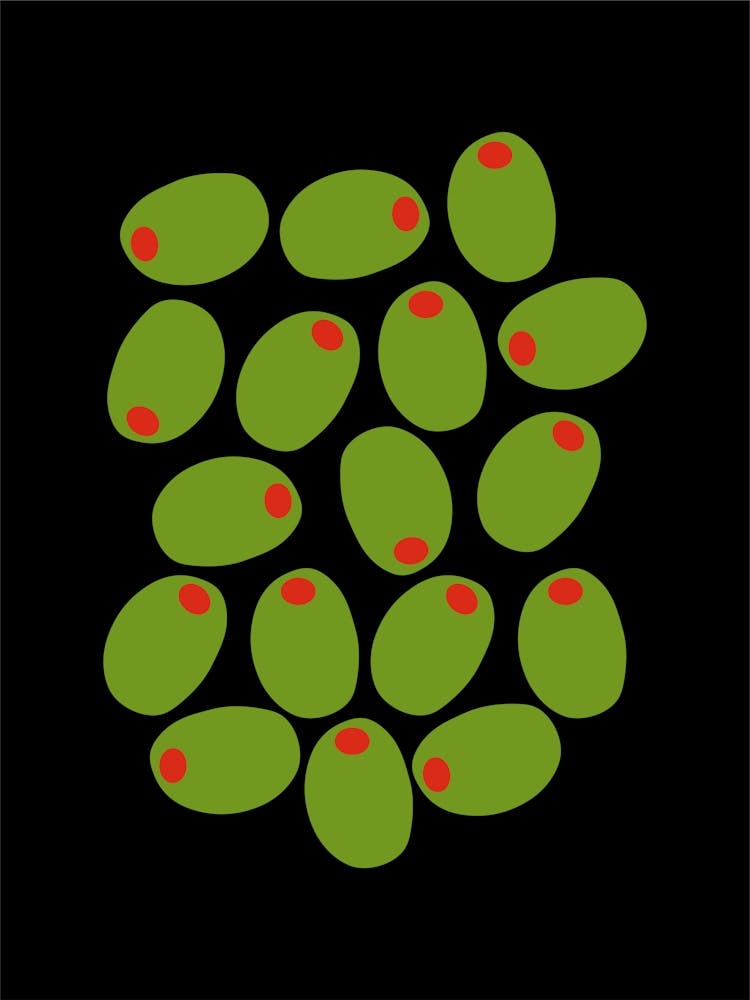 Olives Print Black Kitchen