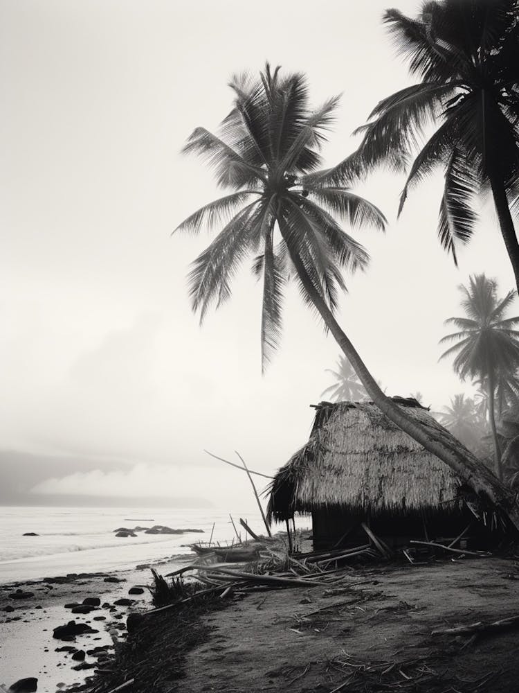 Samoa, Black And White Analogue Photograph 2