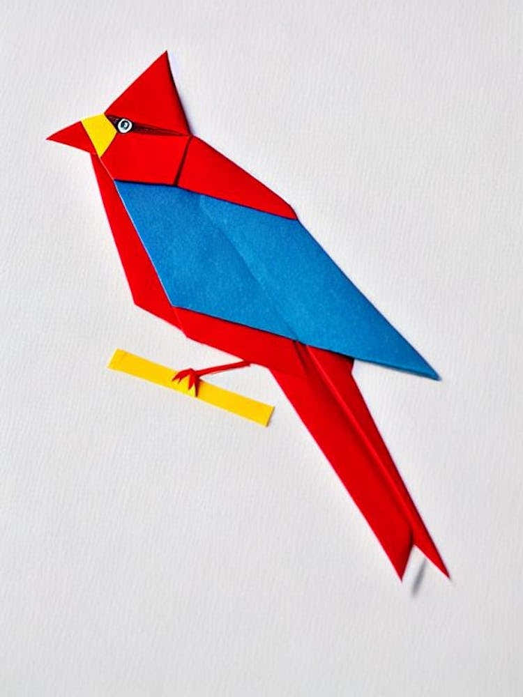 Cardinal Origami Bird