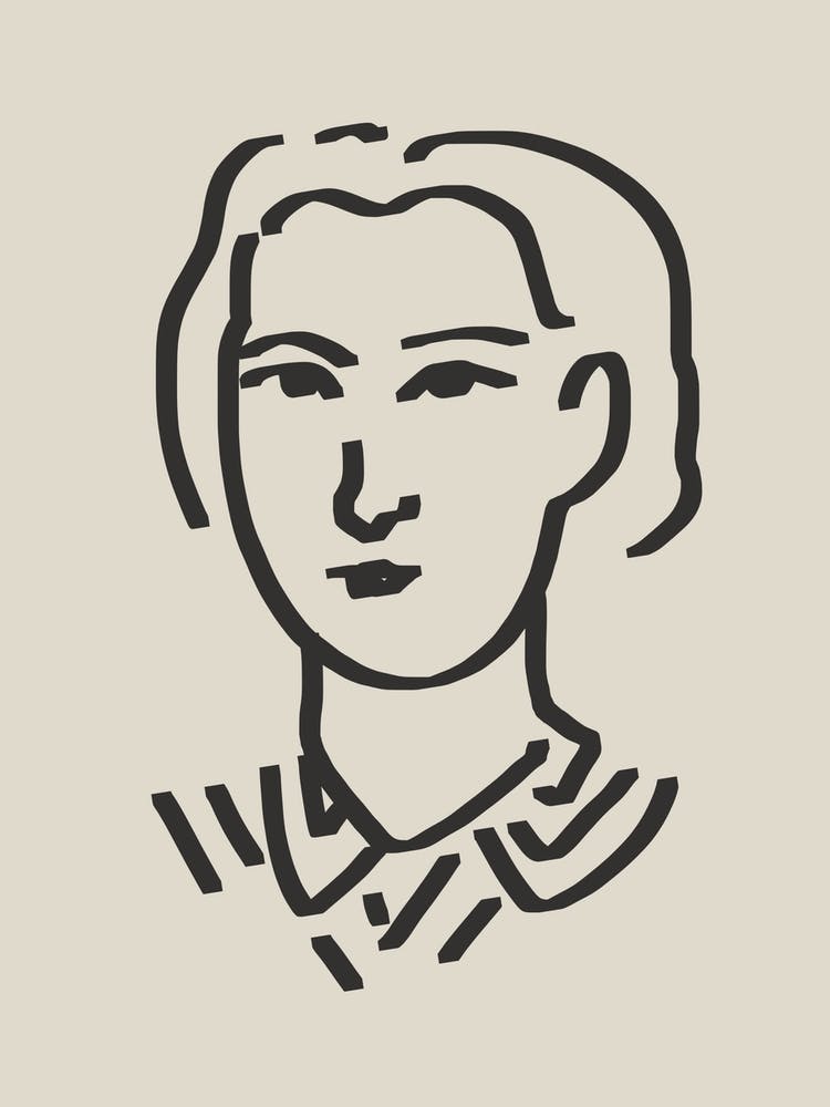 Line Art Candid Portrait