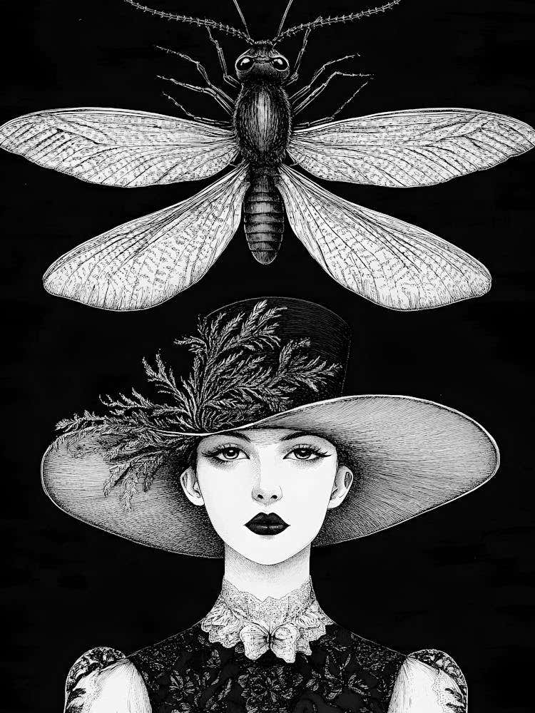 Lady And A Moth