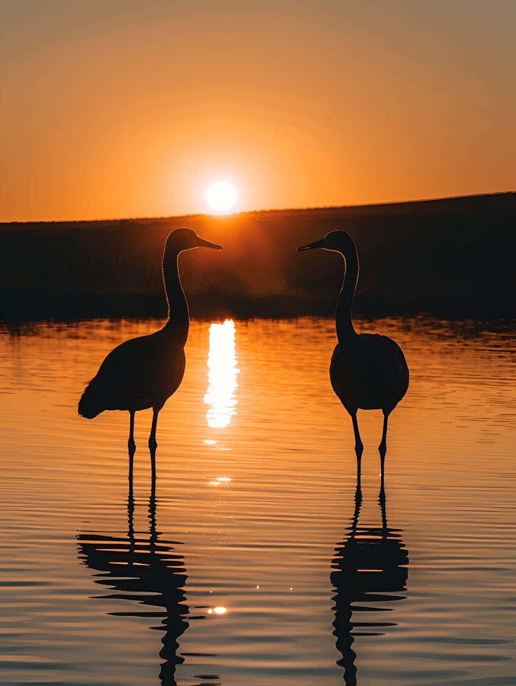 Sunset Sandhill Cranes