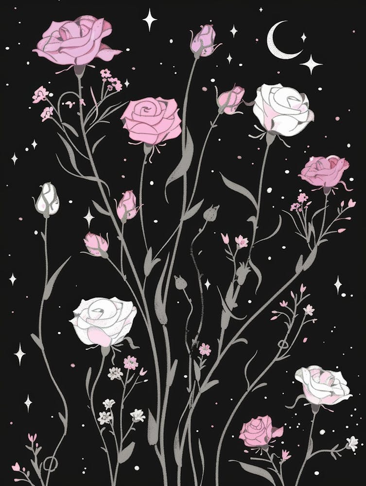 Roses In The Night Sky