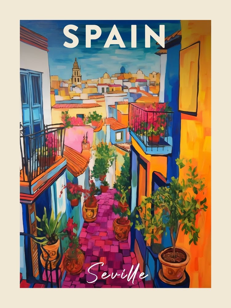 Seville Spain 2 Fauvist Painting Travel Poster