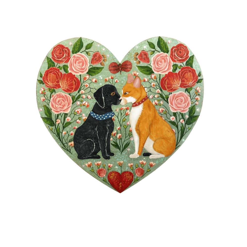 Two Dogs In Love Heart