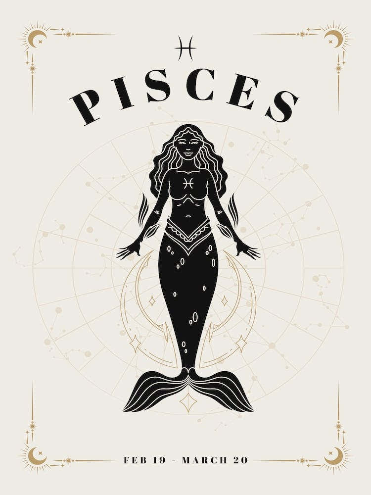 Pisces Zodiac Celestial Woman