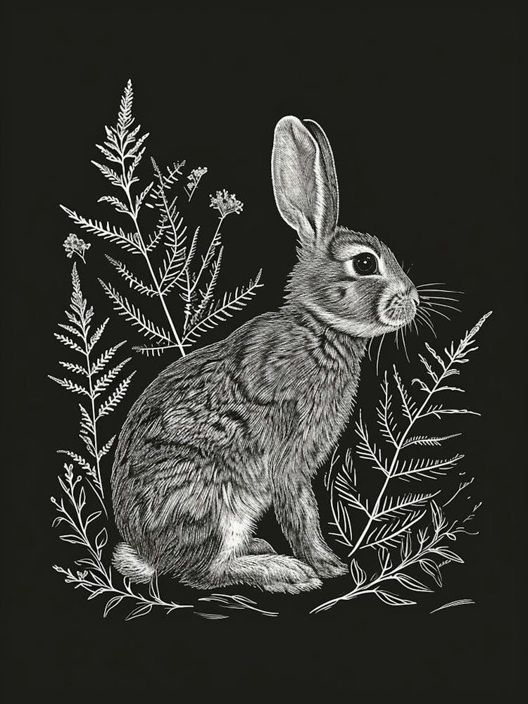 New Zealand Rabbit Minimalist Illustration 2