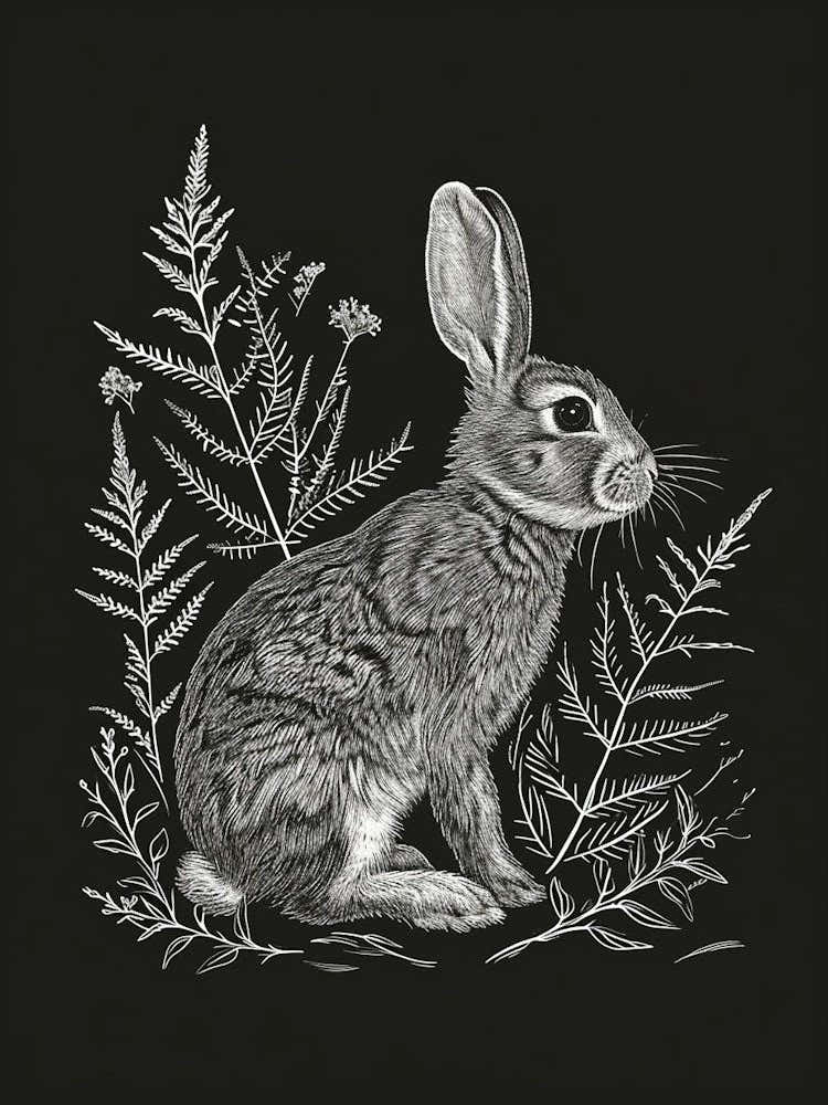 New Zealand Rabbit Minimalist Illustration 2