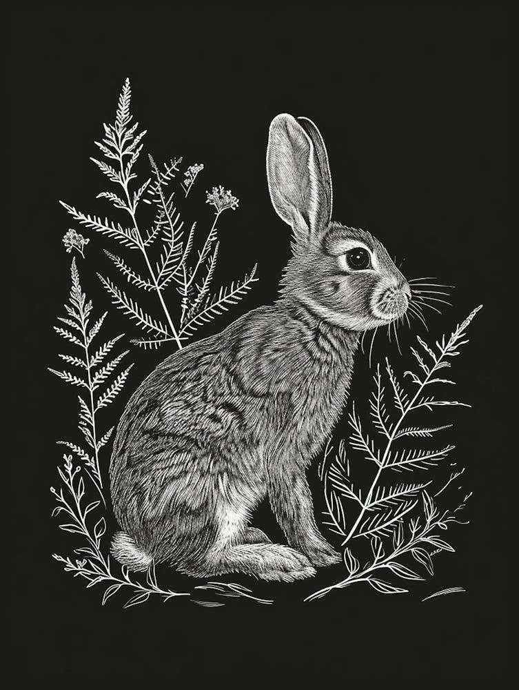 New Zealand Rabbit Minimalist Illustration 2