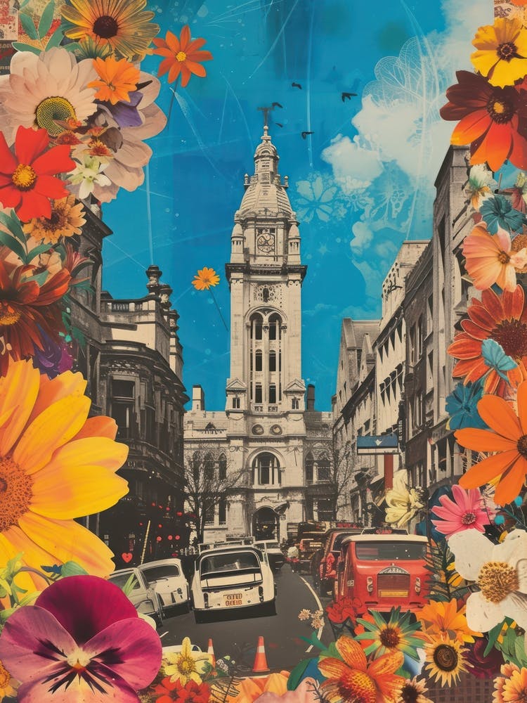 Dublin   Floral Retro Collage Style 1