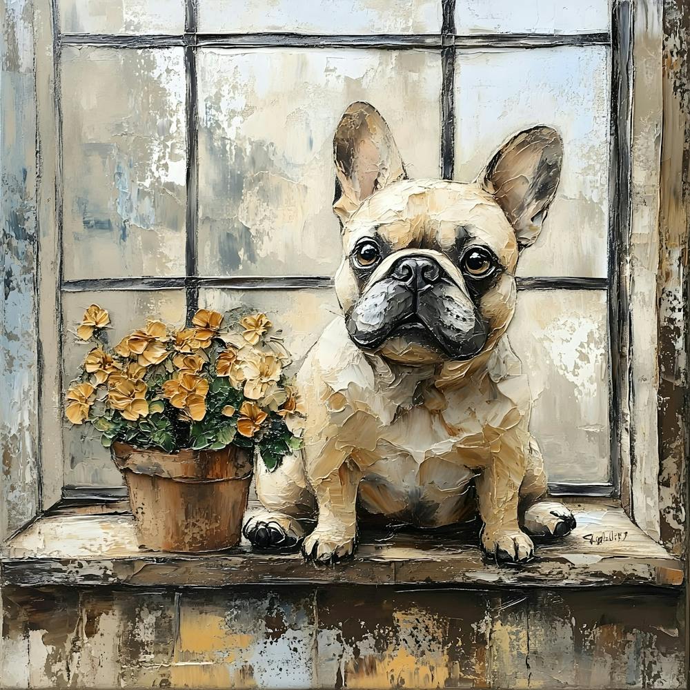 Frenchie In Window 1