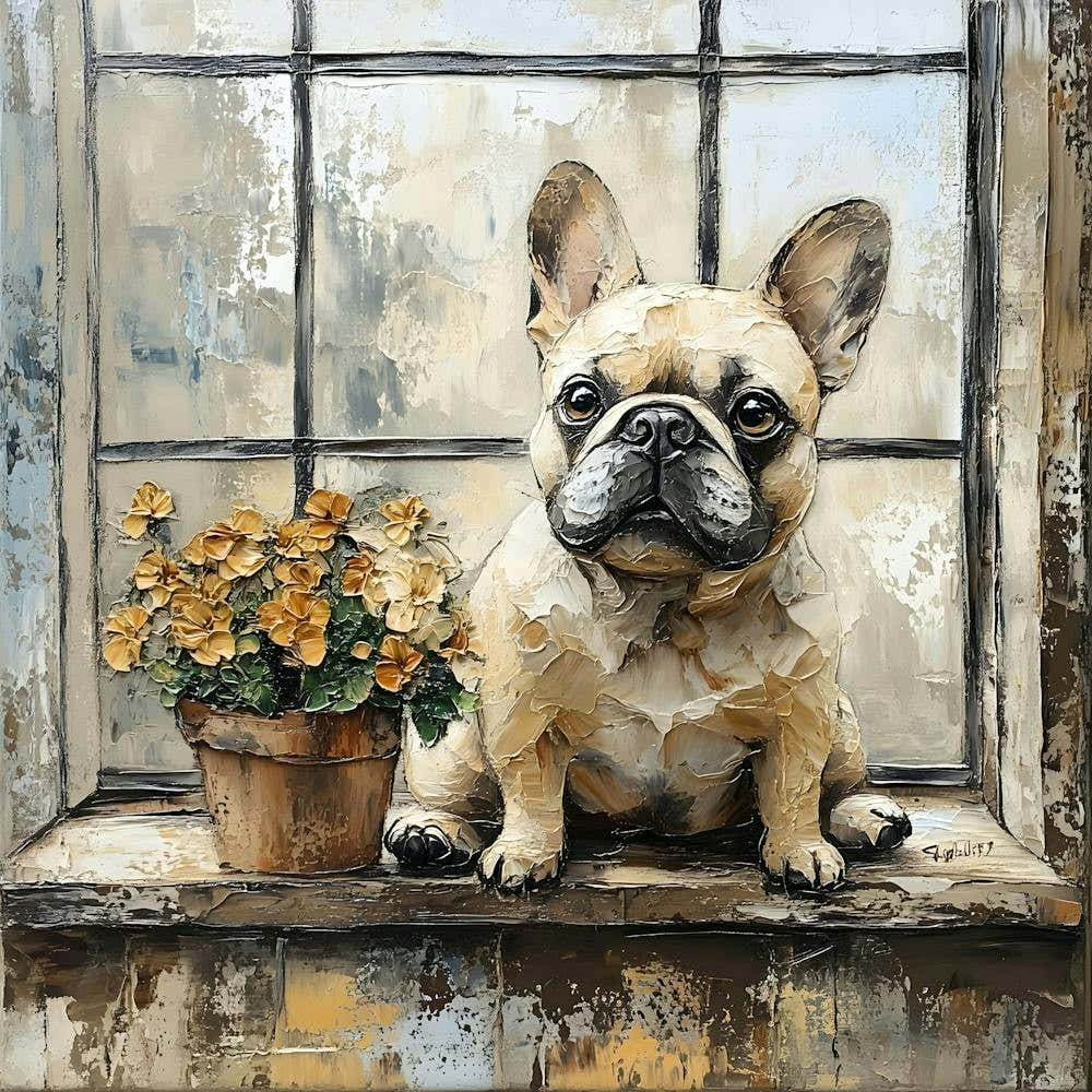 Frenchie In Window 1
