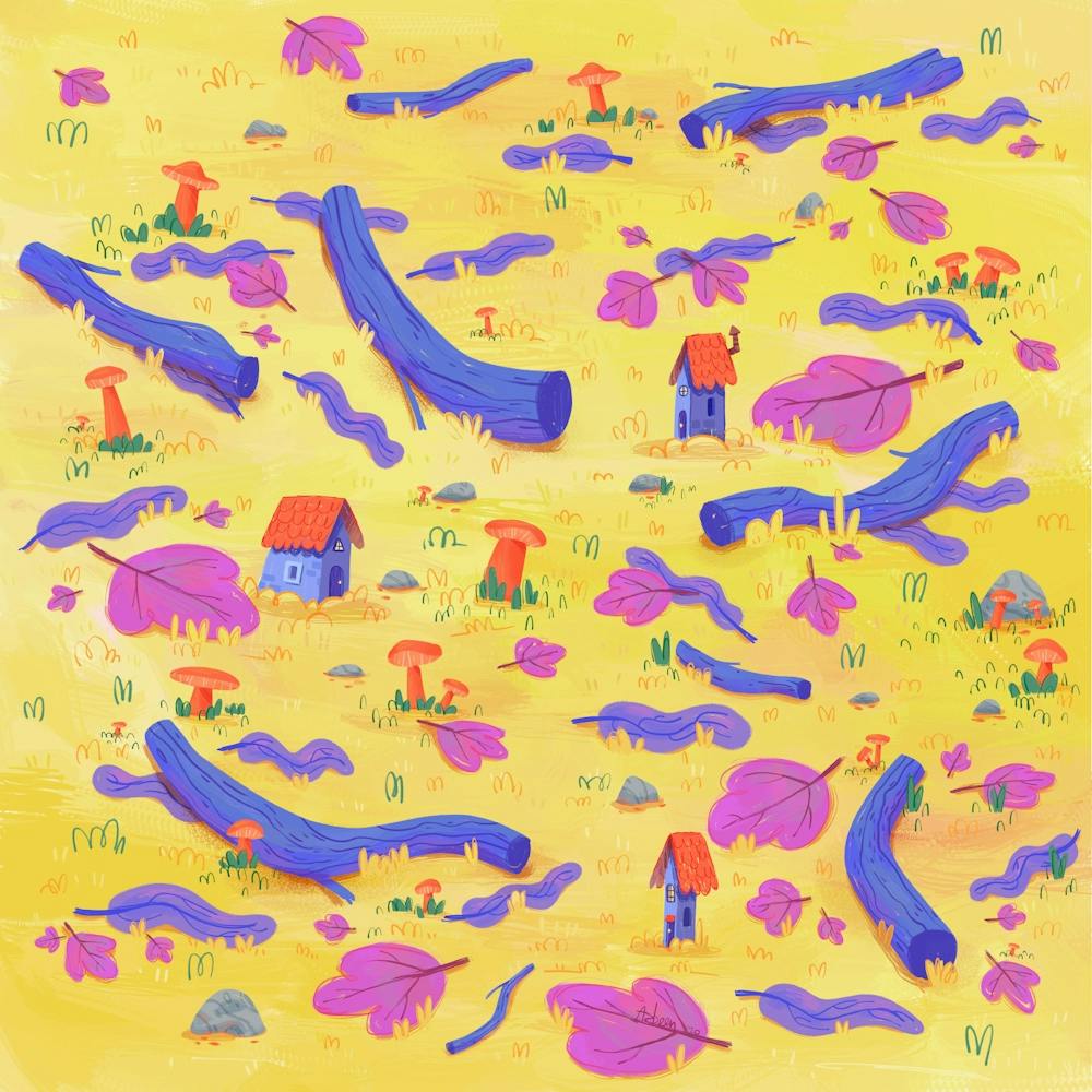 Tiny town in the forest