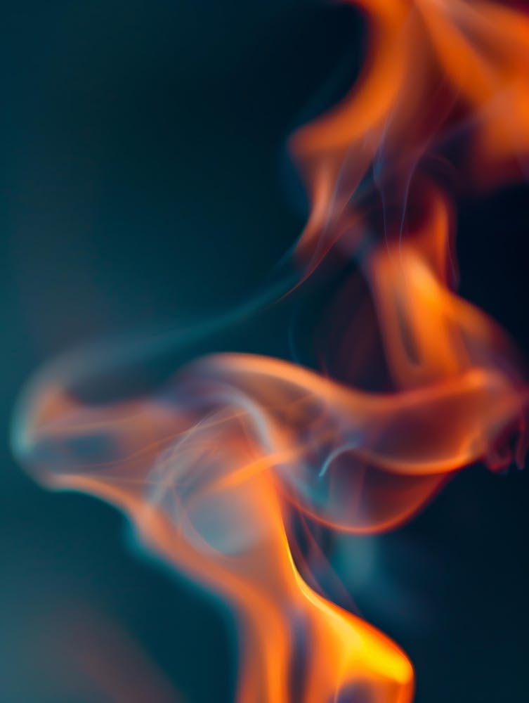 Flames On Black Background