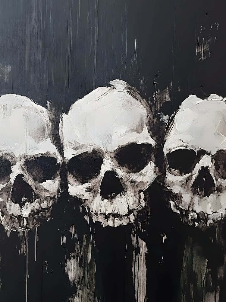 Dark Gothic Three Skulls