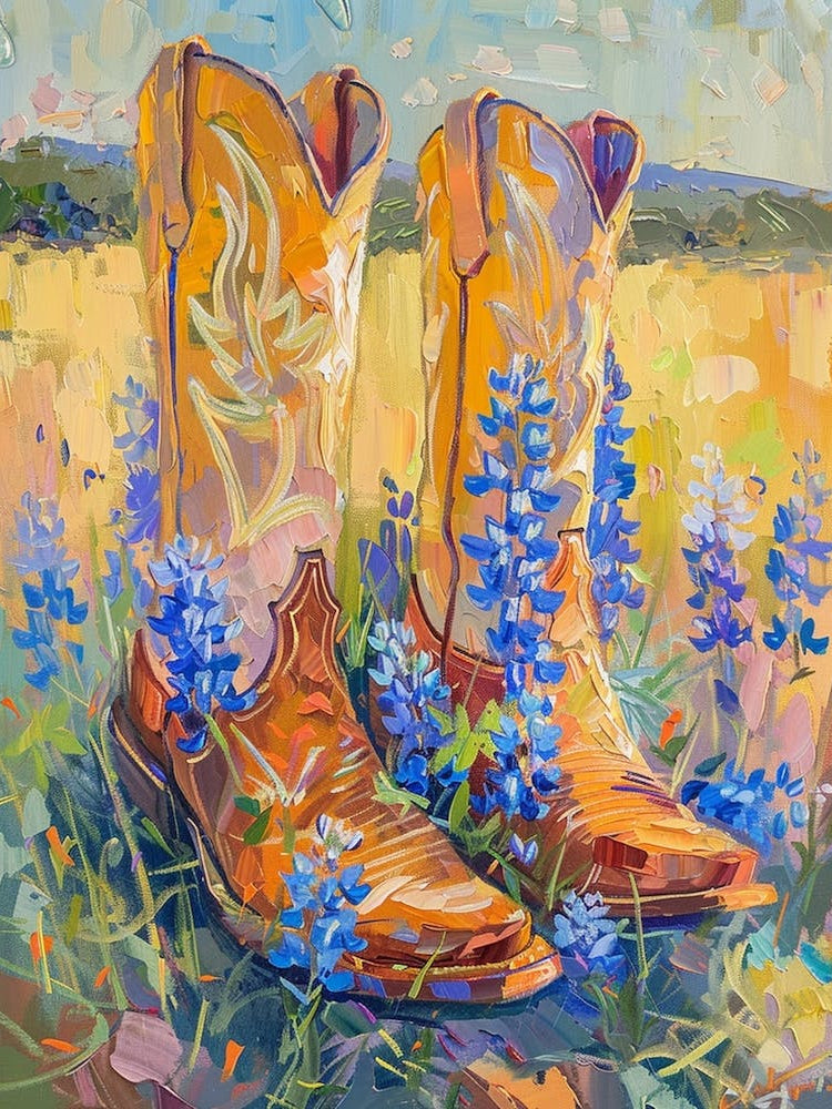 Cowboy Boots And Wildflowers Bluebonnet