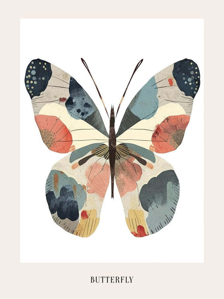 Colourful Insect Illustration Butterfly 29 Poster