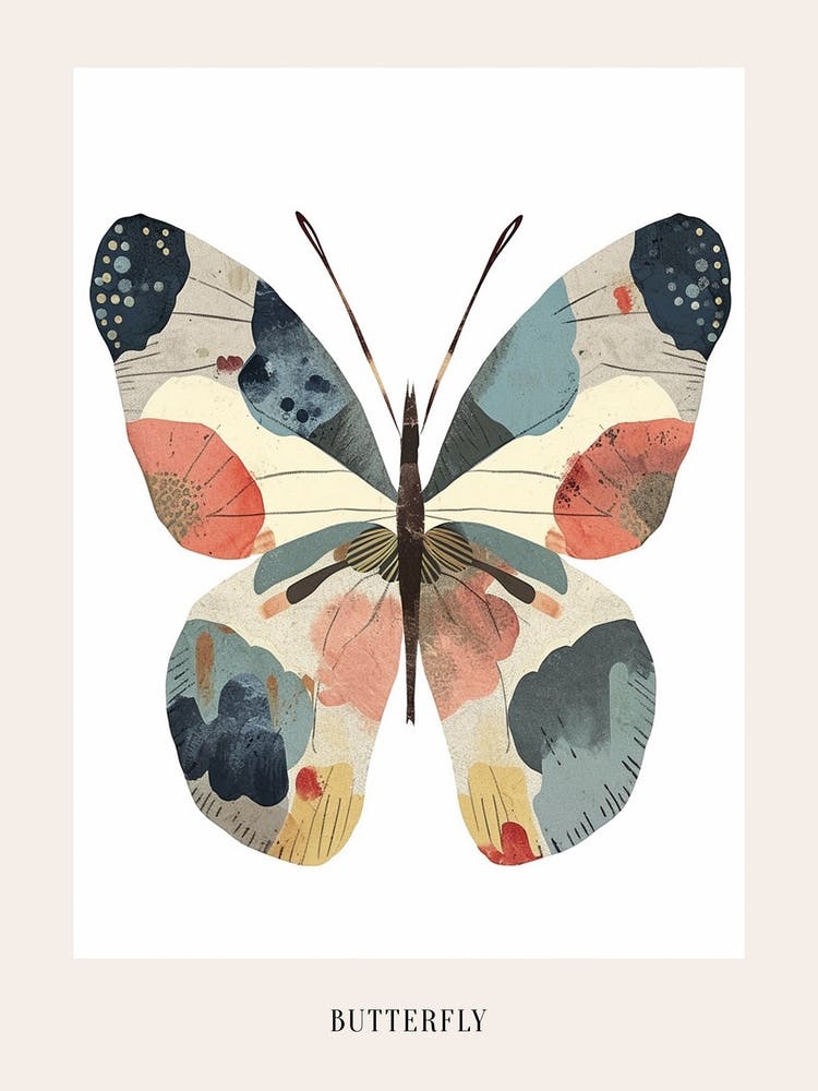 Colourful Insect Illustration Butterfly 29 Poster